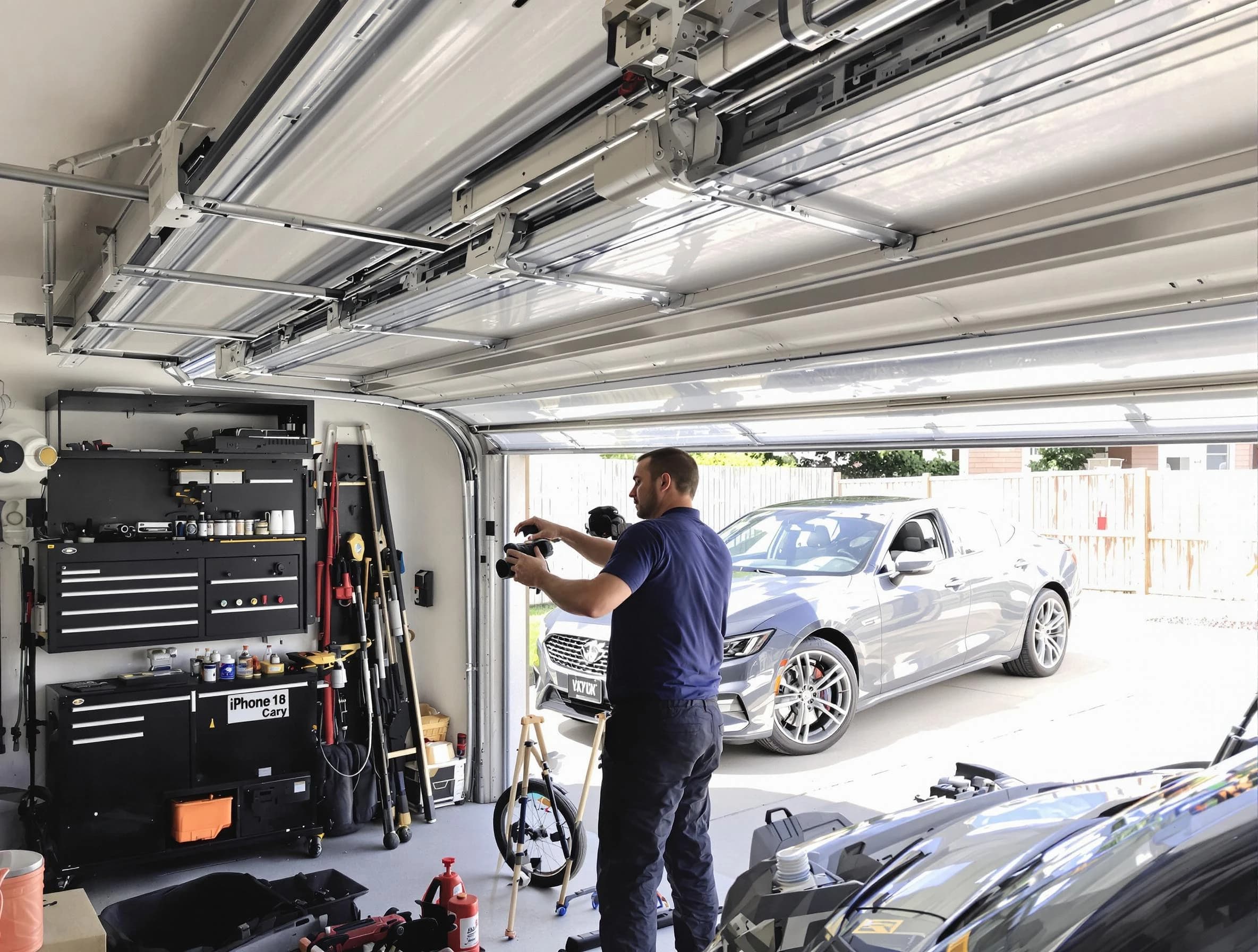 Wakefield Garage Door Repair technician fixing noisy garage door in Wakefield