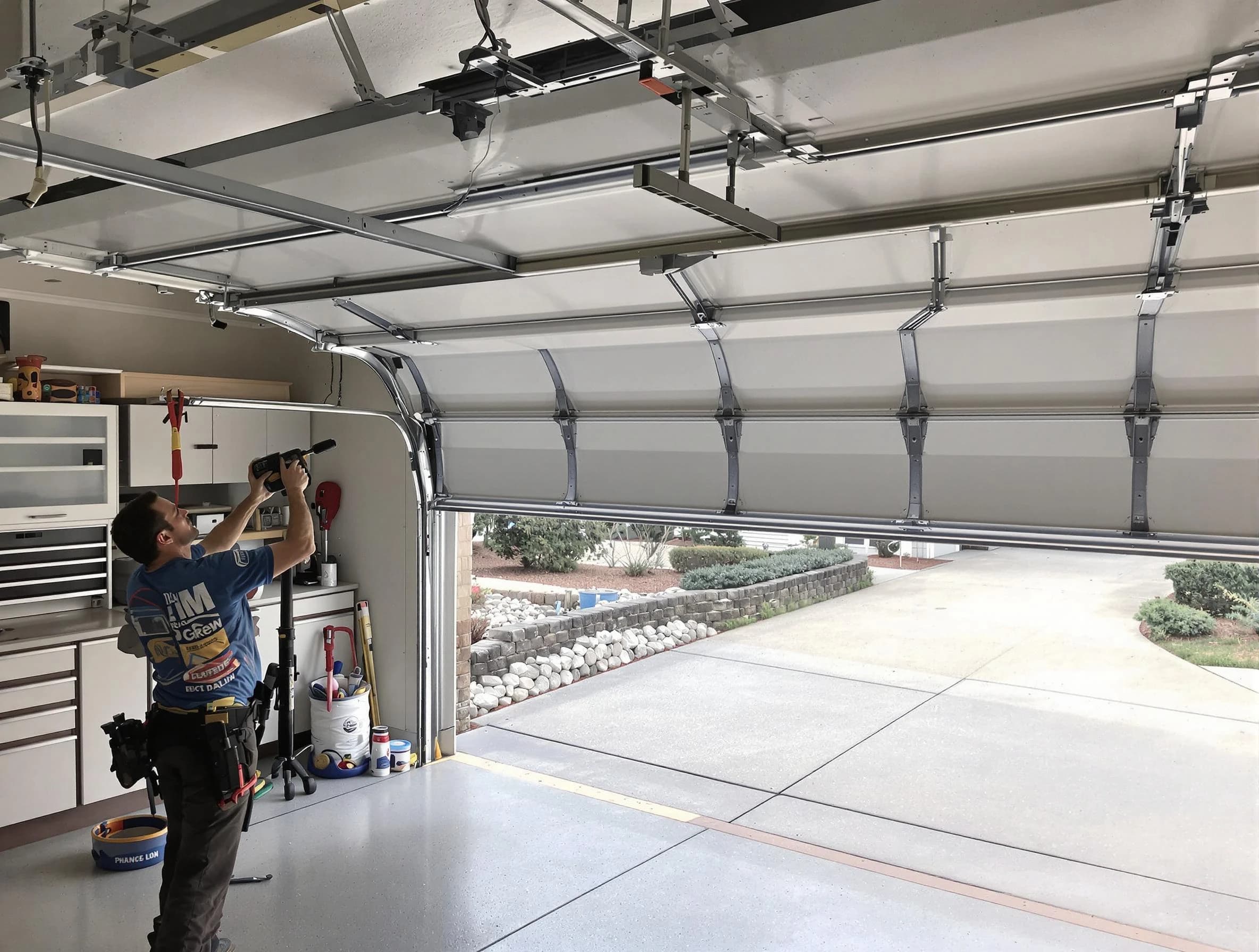Garage door track repair service by Wakefield Garage Door Repair in Wakefield