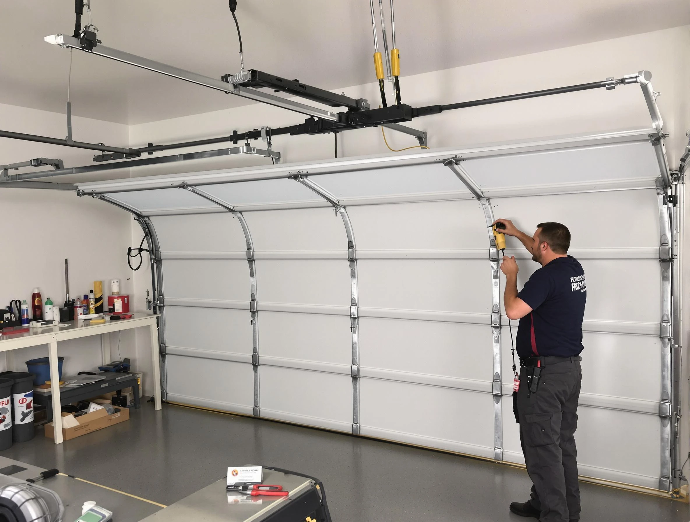 Wakefield Garage Door Repair certified technician performing overhead door system repair in Wakefield