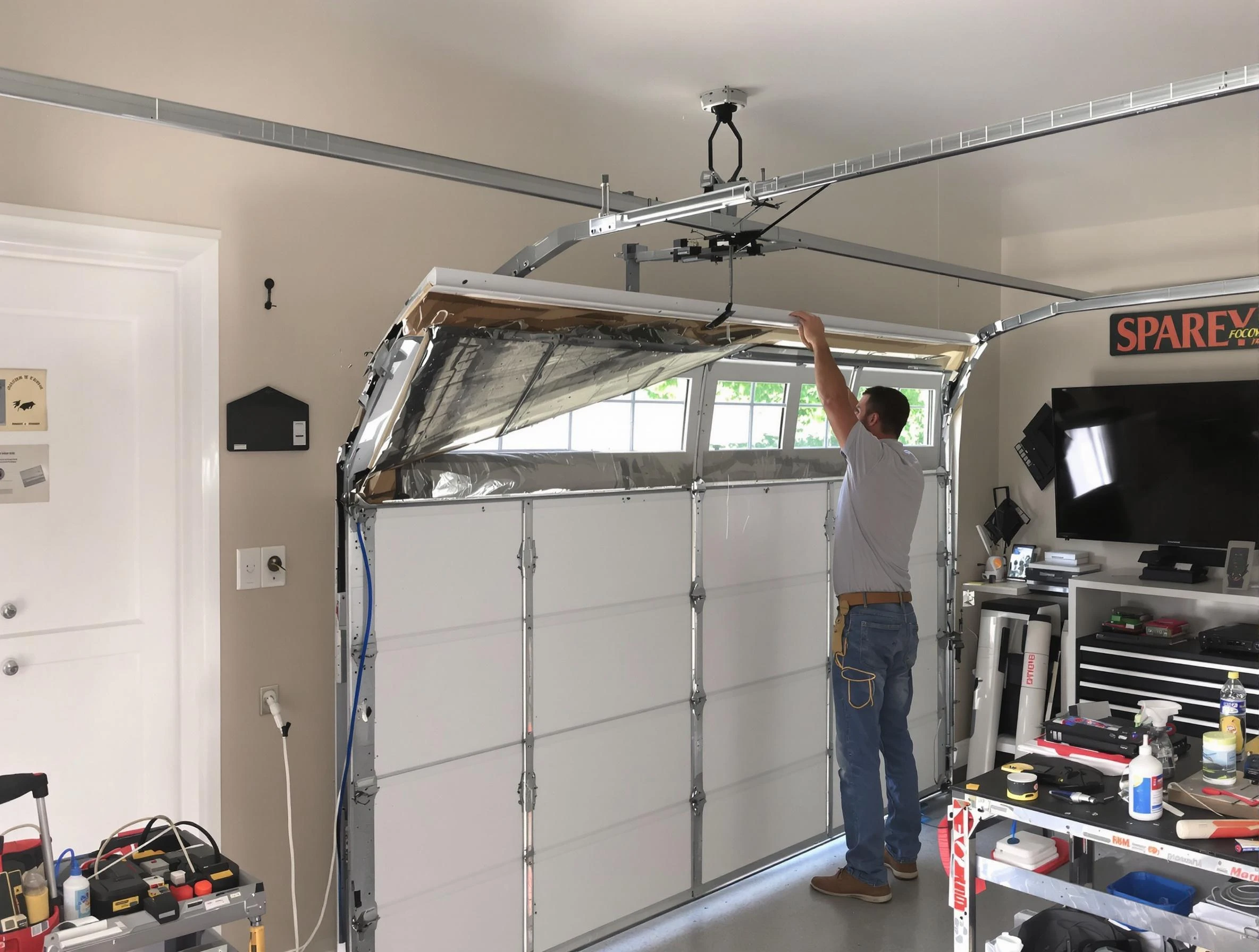 Garage door section replacement by Wakefield Garage Door Repair in Wakefield