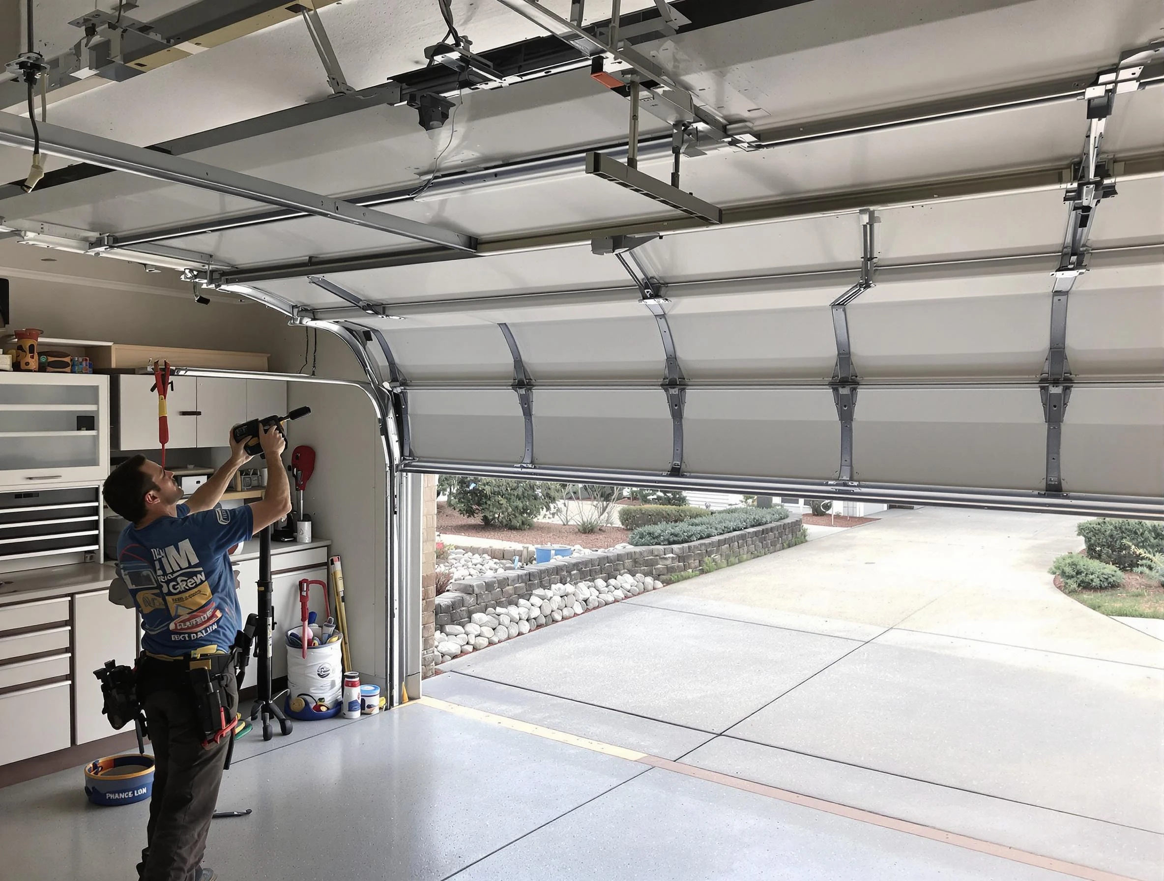 Garage door track repair service by Wakefield Garage Door Repair in Wakefield